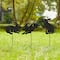 Glitzhome&#xAE; 18&#x22; Black Metal Rabbit Silhouette Yard Stake Set